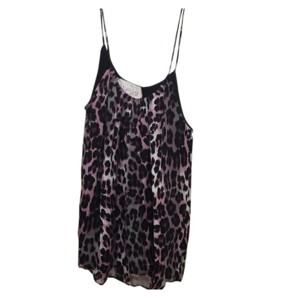 Rory Beca Silk Tank Leopard Purple/Pink/Black